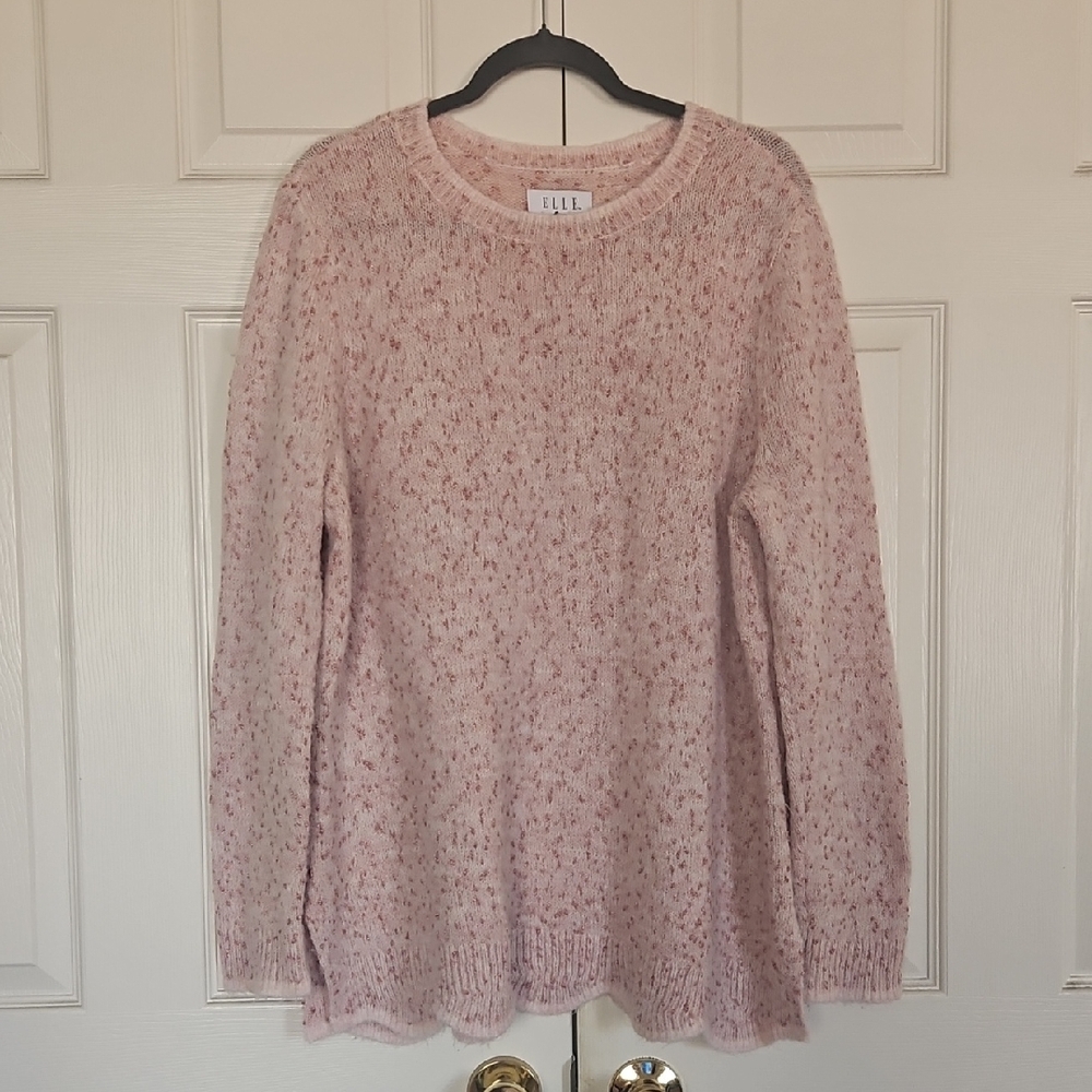 Elle Pink Speckled Crew Neck Sweater